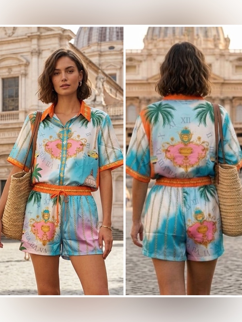 The Cathedral Print Shirt Set by Endless Moon